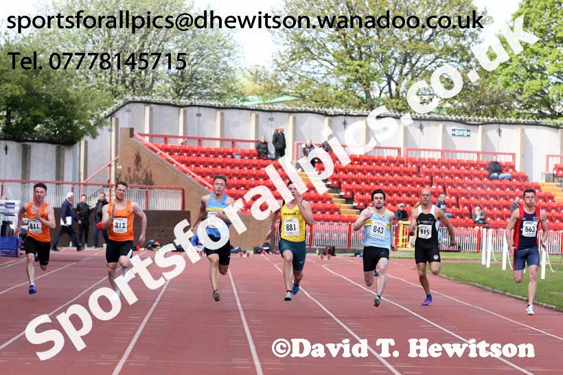 Senior mens 100 metres, North Eastern Track and Field Champs, Gateshead Stadium. Photo: David T. Hewitson/Sports for All Pics